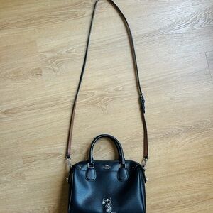 Coach x Peanuts Collab Snoopy Purse Leather Black Shoulder Strap Limited Edition